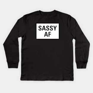 Vintage Retro Sassy AF Aesthetics Streetwear Kids Long Sleeve T-Shirt